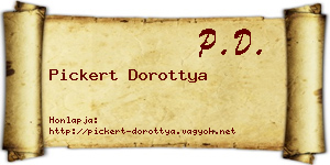 Pickert Dorottya névjegykártya